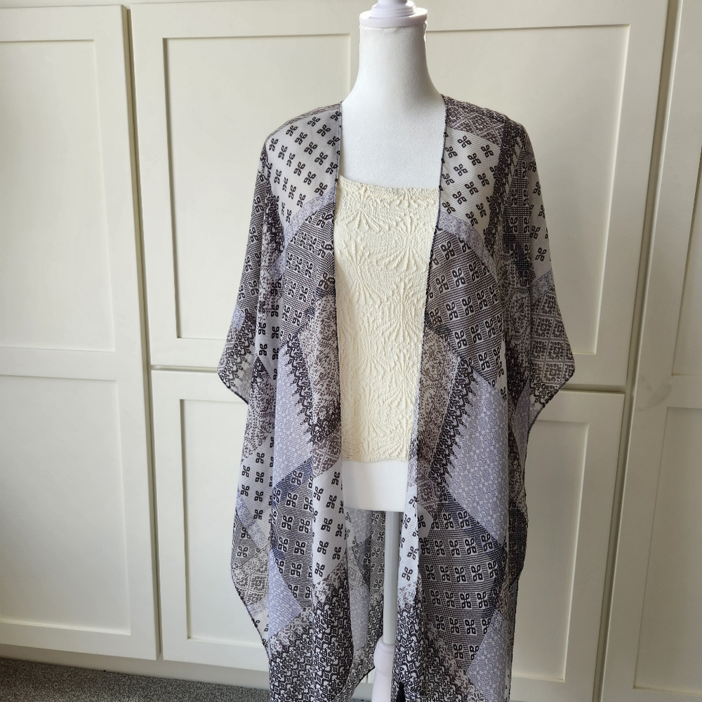 Boho Kimono Lightweight Flowy Patchwork Pool Beach Spring Break Summer Cottage